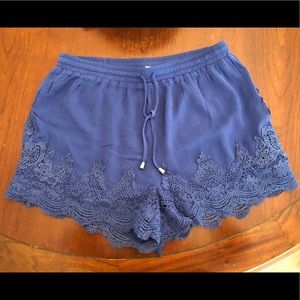 Alya blue lace trim shorts